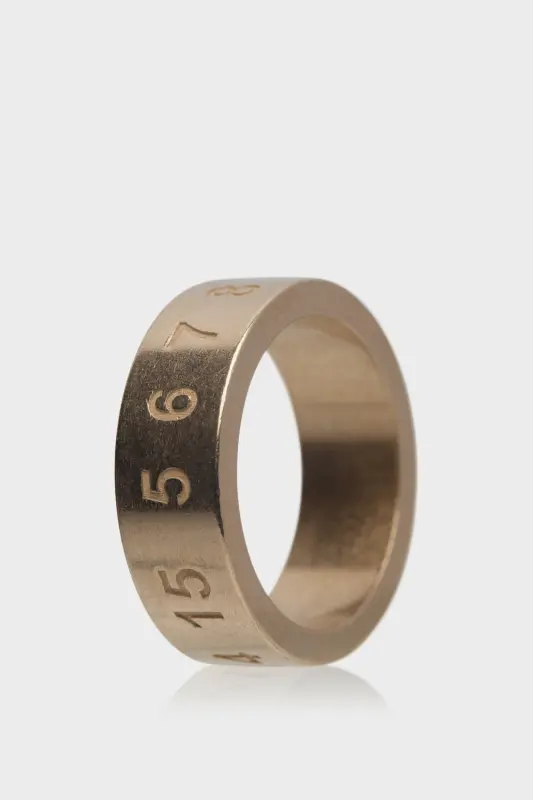 Maison Margiela Band Ring: Numerical Ring Yellow Gold Plating Burattato online