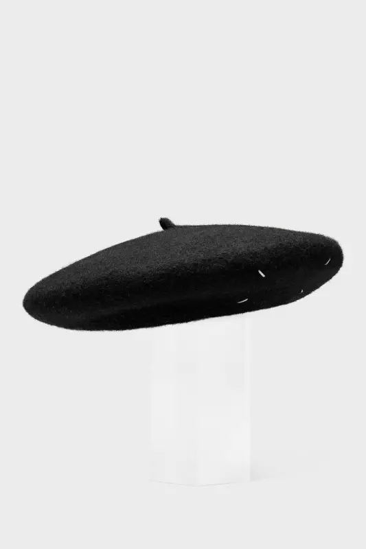 Maison Margiela Black Felted Wool Beret Black online