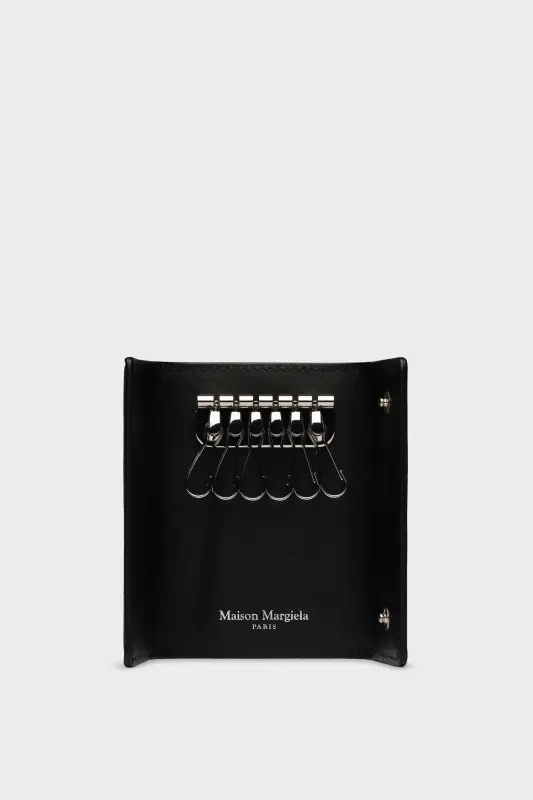 Maison Margiela Black Gray Leather Wallet Black online