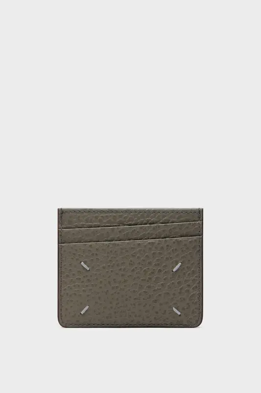 Maison Margiela Grey Grainy Leather Flat Cardholder Dark grey online