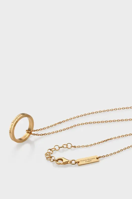 Maison Margiela Logo Ring Necklace Yellow Gold Plating Burattato online