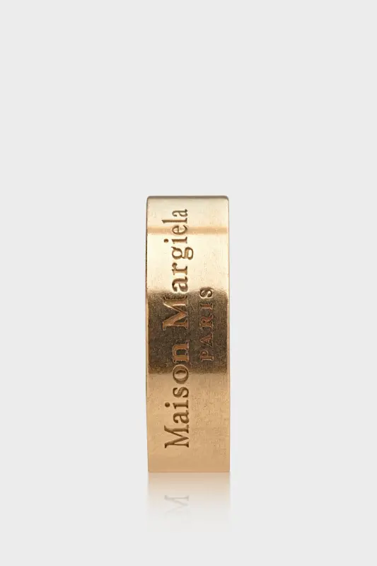 Maison Margiela Medium-Width Logo Ring Yellow Gold Plating Burattato online