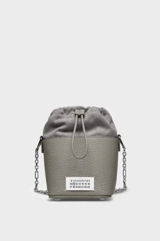 Maison Margiela Gray Leather 5AC Bucket Small Shoulder Bag Pebble grey online