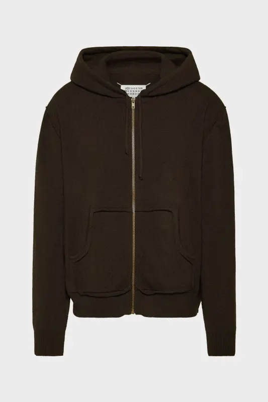 Maison Margiela Décortiqué cashmere knit hoodie Tapenade online