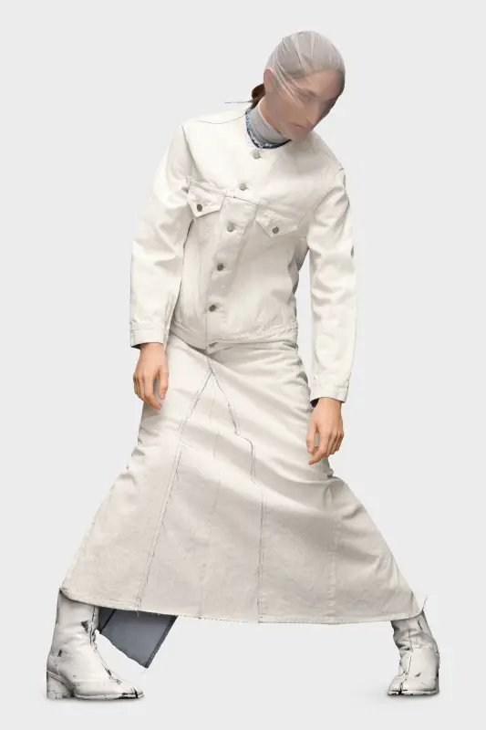 Maison Margiela Denim Jacket Cracked White White online