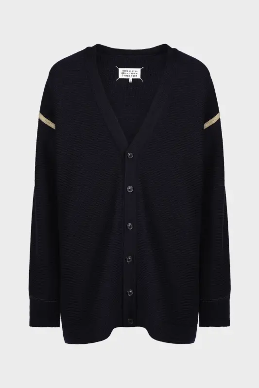Maison Margiela Elbow Patch Cardigan Navy Blue online