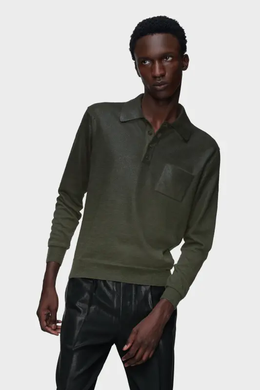Maison Margiela Foil print wool sweater Green online