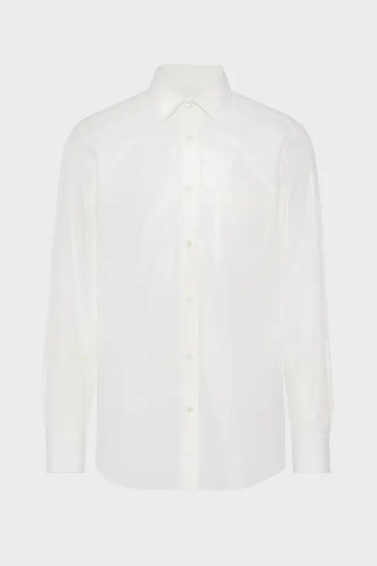 Maison Margiela Foiled cotton poplin shirt White online