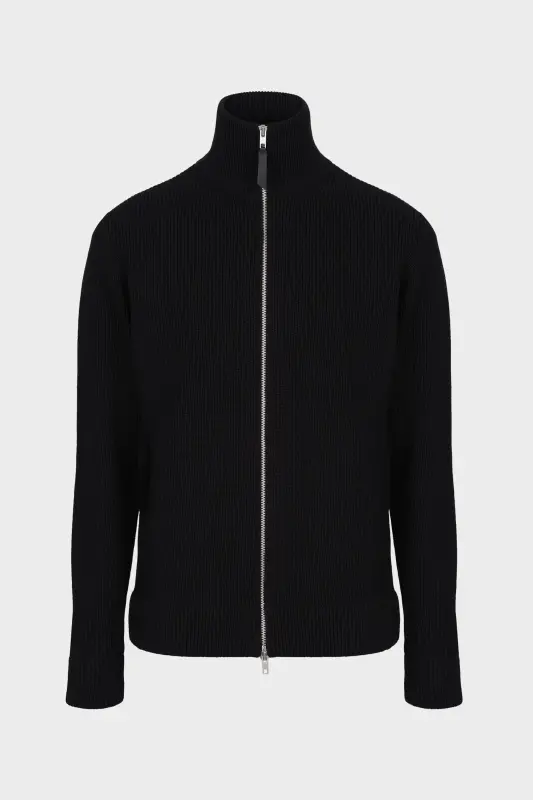 Maison Margiela Mens Black Cotton & Wool Knit Zip-Up Cardigan Black Maison Margiela Mens Black Cotton & Wool Knit Zip-Up Cardigan Black online