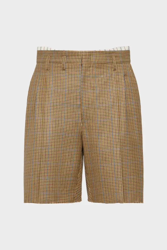 Maison Margiela Mens Brown Wool Tailored Shorts Beige online