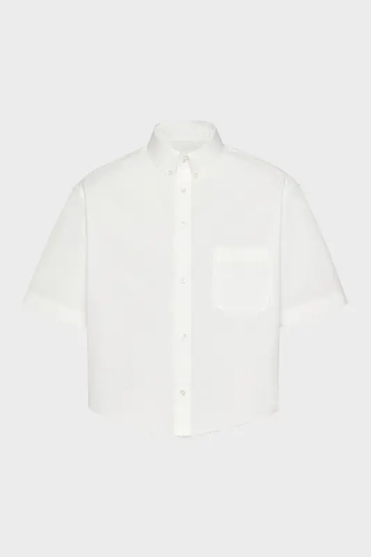 Maison Margiela Mens White Cotton Short-Sleeved Shirt White online