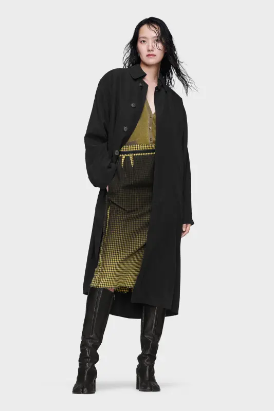 Maison Margiela Black Cotton Calf-length Trench Coat Black online