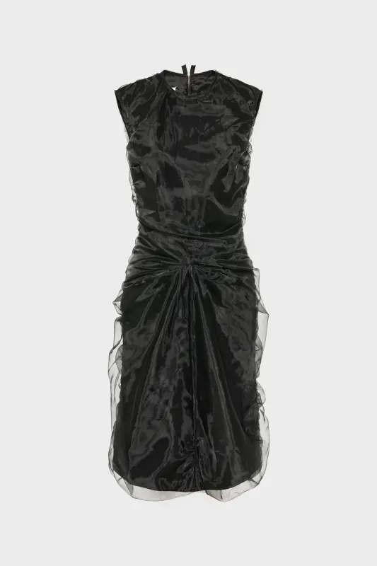 Maison Margiela Gathered organza dress Black online