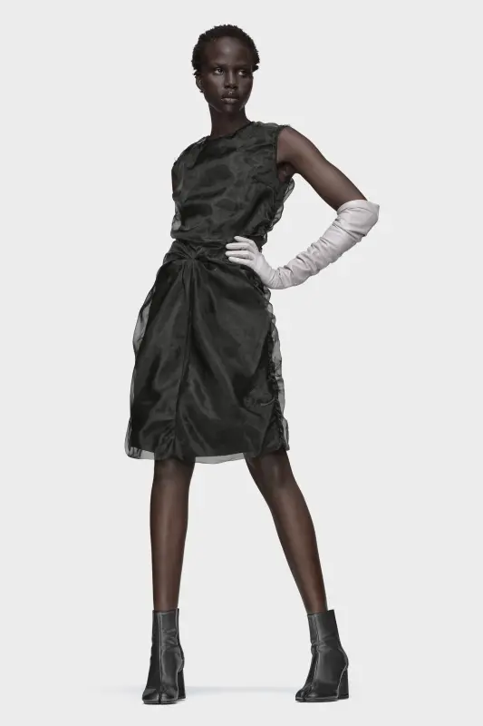 Maison Margiela Gathered organza dress Black online