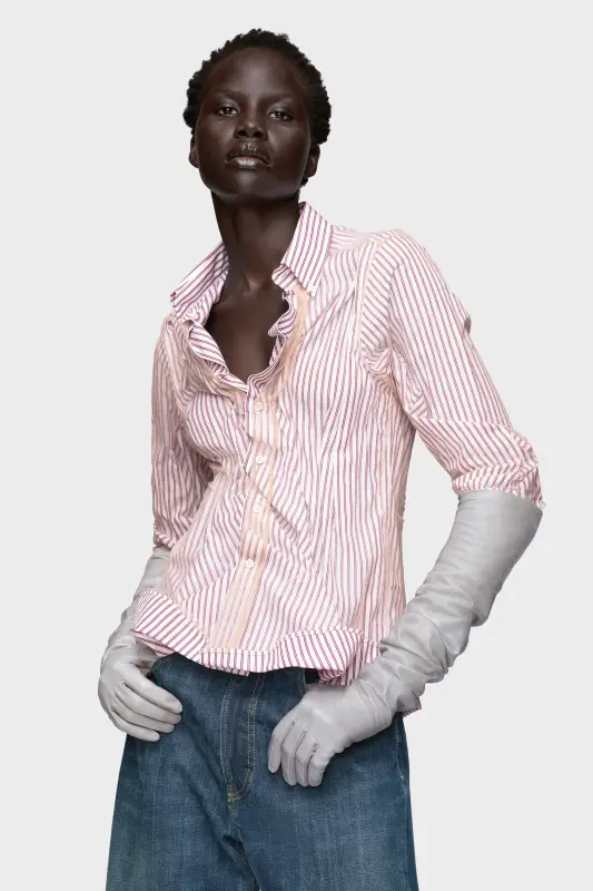 Maison Margiela Layered tulle shirt Silver online