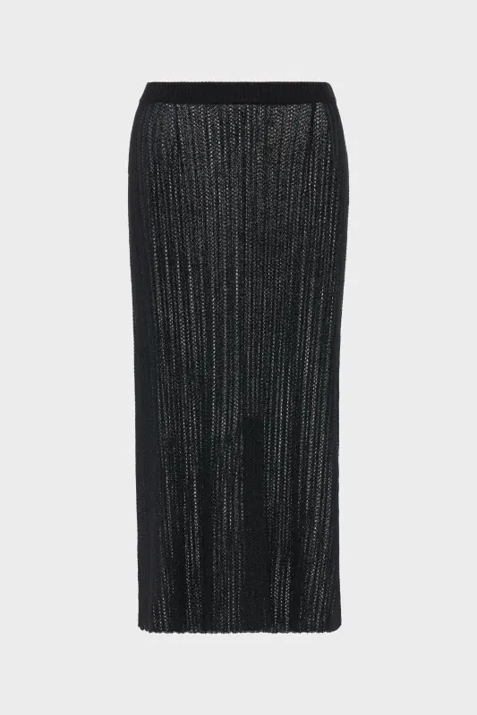Maison Margiela Ribbed knit midi skirt Black Maison Margiela Ribbed knit midi skirt Black online