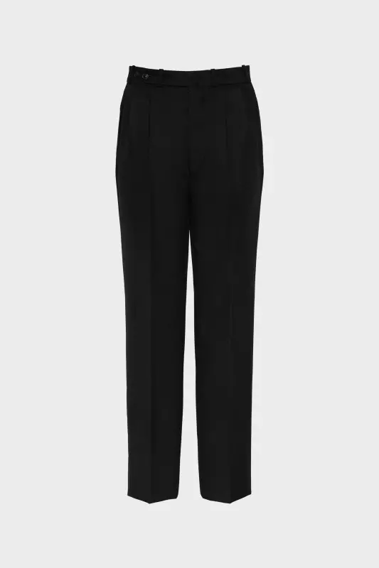 Maison Margiela Womens Black 100% Wool Pleated Trousers Black Maison Margiela Womens Black 100% Wool Pleated Trousers Black online