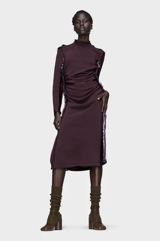 Maison Margiela Womens Red Midi Dress Bordeaux online