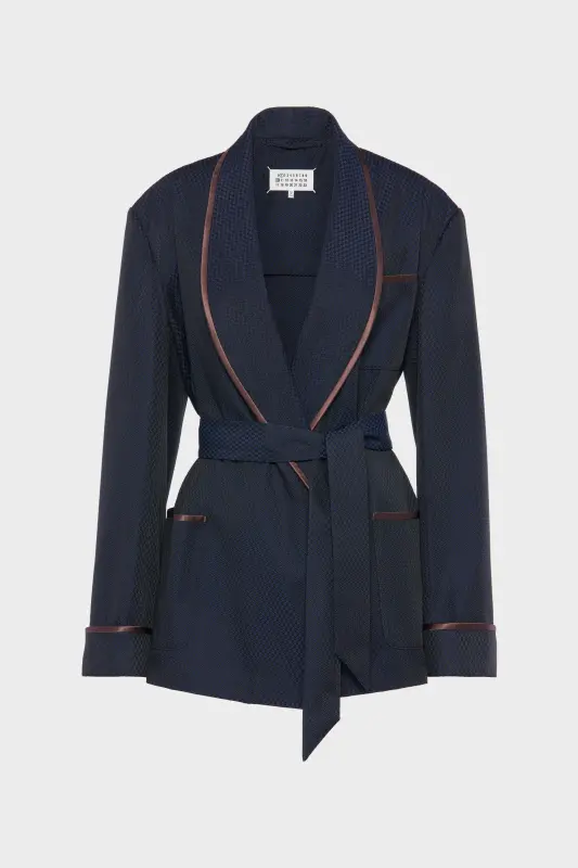 Maison Margiela Wool robe de chambre jacket Blue and Black online