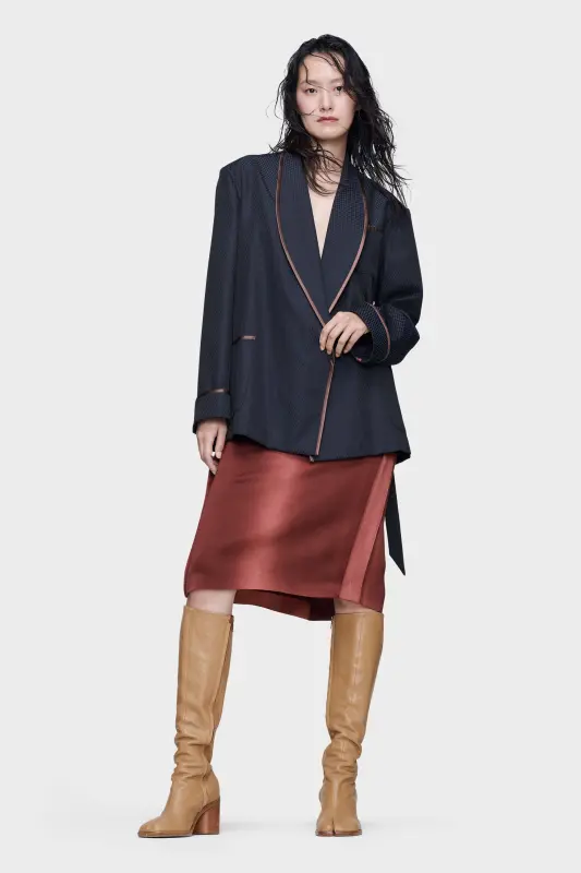 Maison Margiela Wool robe de chambre jacket Blue and Black online