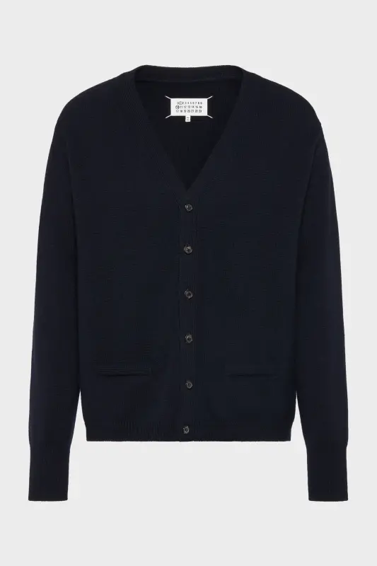 Maison Margiela Mens Blue Cashmere Cardigan Dark Blue online