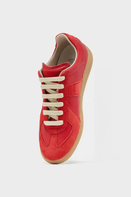 Maison Margiela Mens Red Leather Replica Sneakers Red online