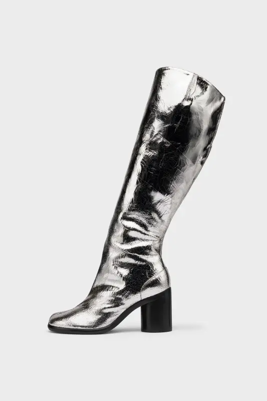 Maison Margiela Tabi Broken Mirror Boots 8 cm Heel Silver online